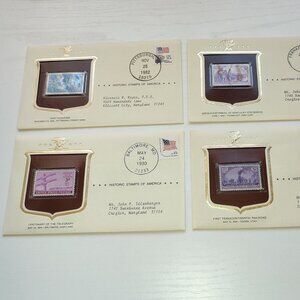 Lot 4 Pcs Encapsulated Stamps FDC Anniversary Trains Kentucky Telecomm Pittsburg